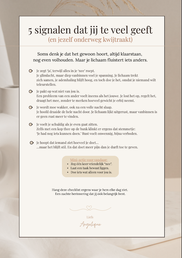 Checklist 5 signalen die je teveel geeft